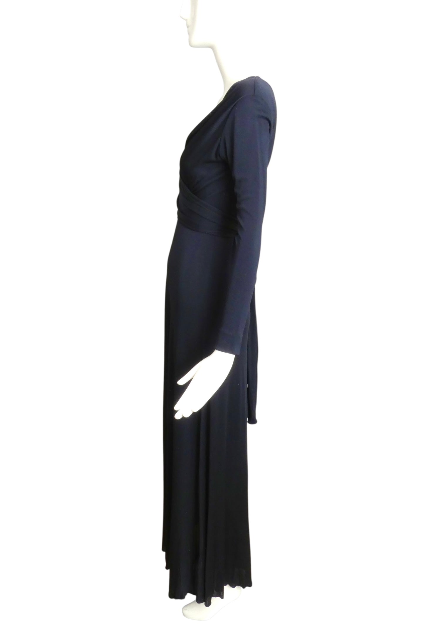 SCOTT BARRIE- 1970s Black Jersey Knit Dress, Size 4