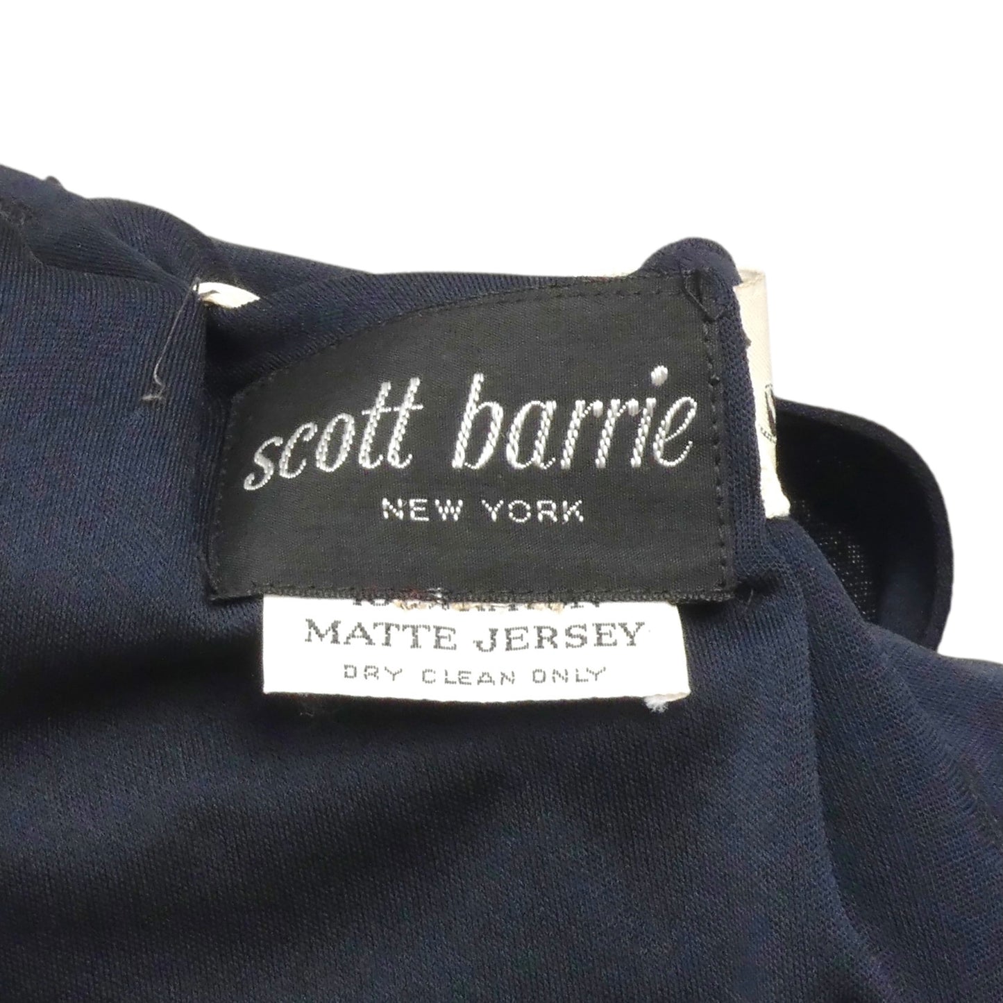 SCOTT BARRIE- 1970s Black Jersey Knit Dress, Size 4
