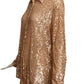 TOM FORD- 2021 Blush Sequin Blouse, Size 12