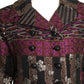 1960s Multi Color Double Breast Silk Brocade Coat, Size 8