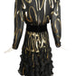 VALENTINO- 1980s Metallic Chiffon Dress, Size 10