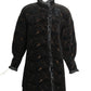 FENDI 365- 1980s Black Velvet Embroidered Coat, Size 6