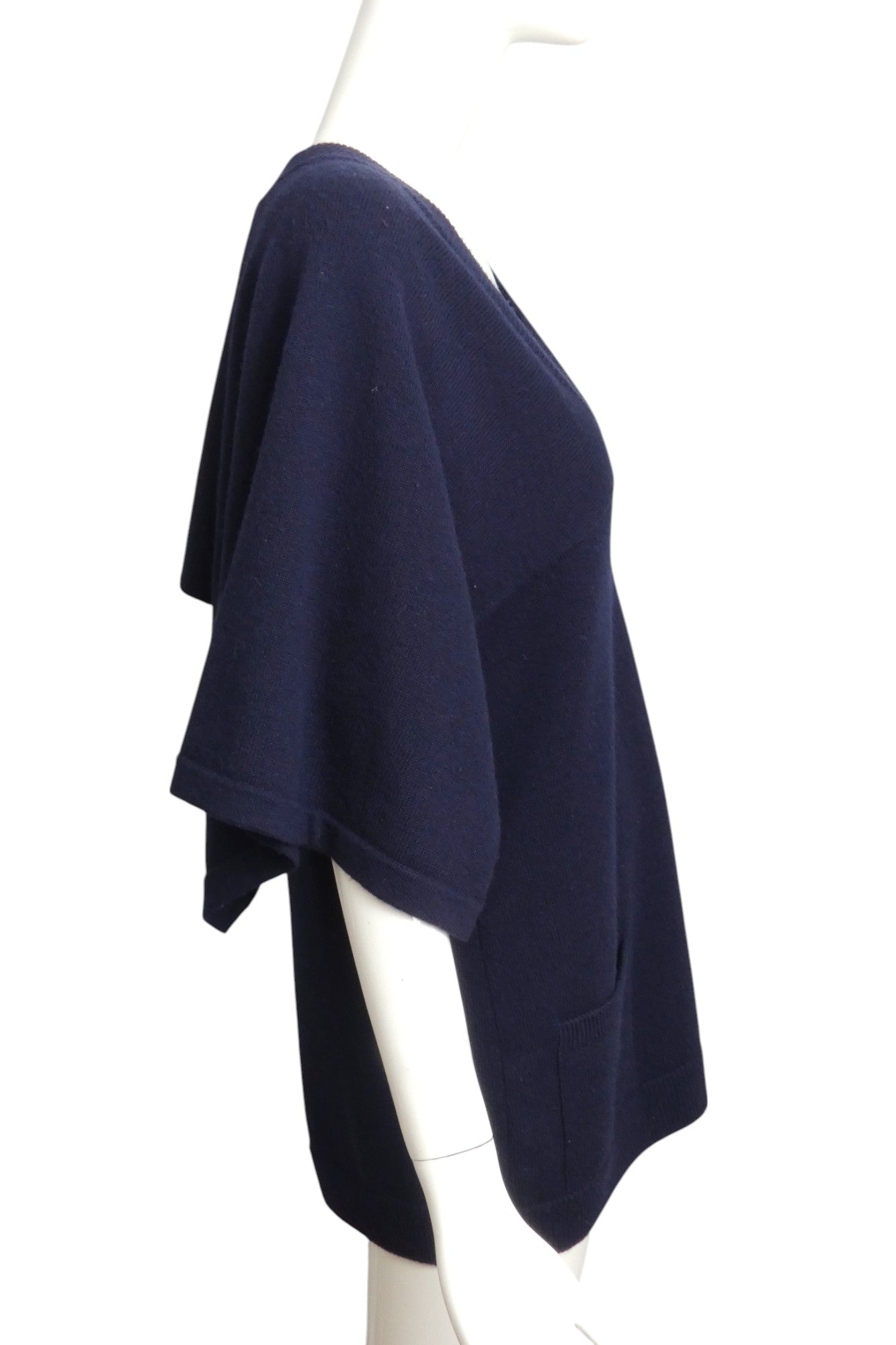CHANEL- Navy Cashmere Sweater, Size 8