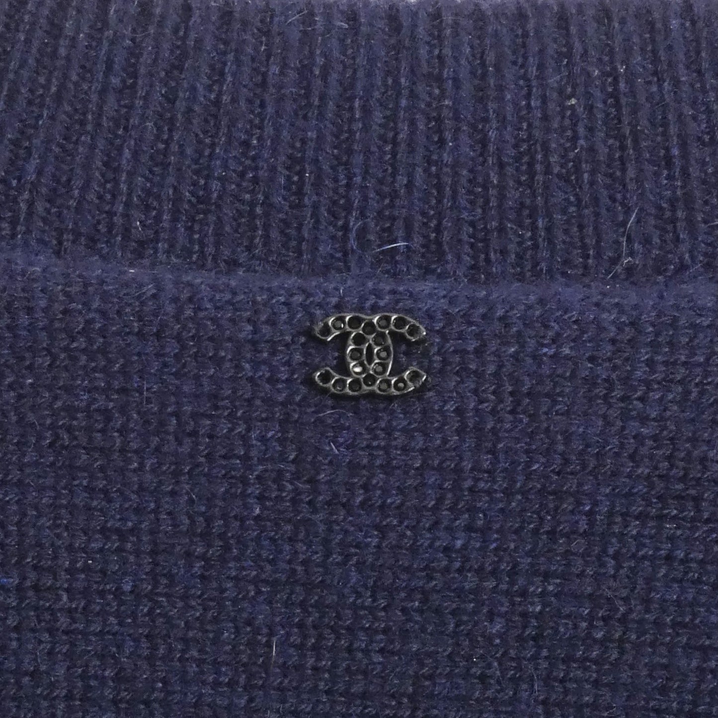 CHANEL- Navy Cashmere Sweater, Size 8