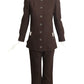 EMANUEL UNGARO- 1970s Brown Gaberdine Pant Suit, Size 4