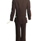 EMANUEL UNGARO- 1970s Brown Gaberdine Pant Suit, Size 4