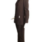 EMANUEL UNGARO- 1970s Brown Gaberdine Pant Suit, Size 4