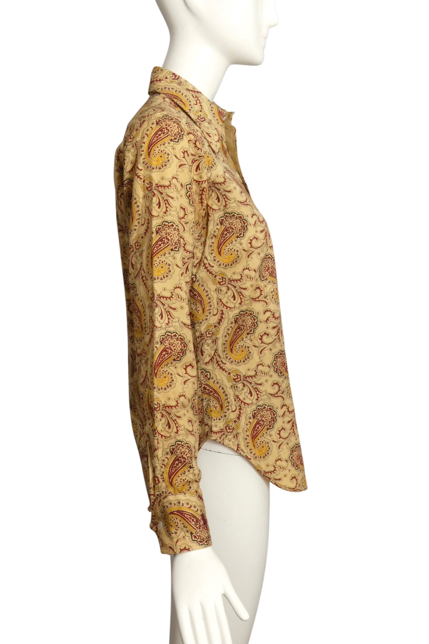 RALPH LAUREN- 1970s Paisley Print Blouse, Size 4