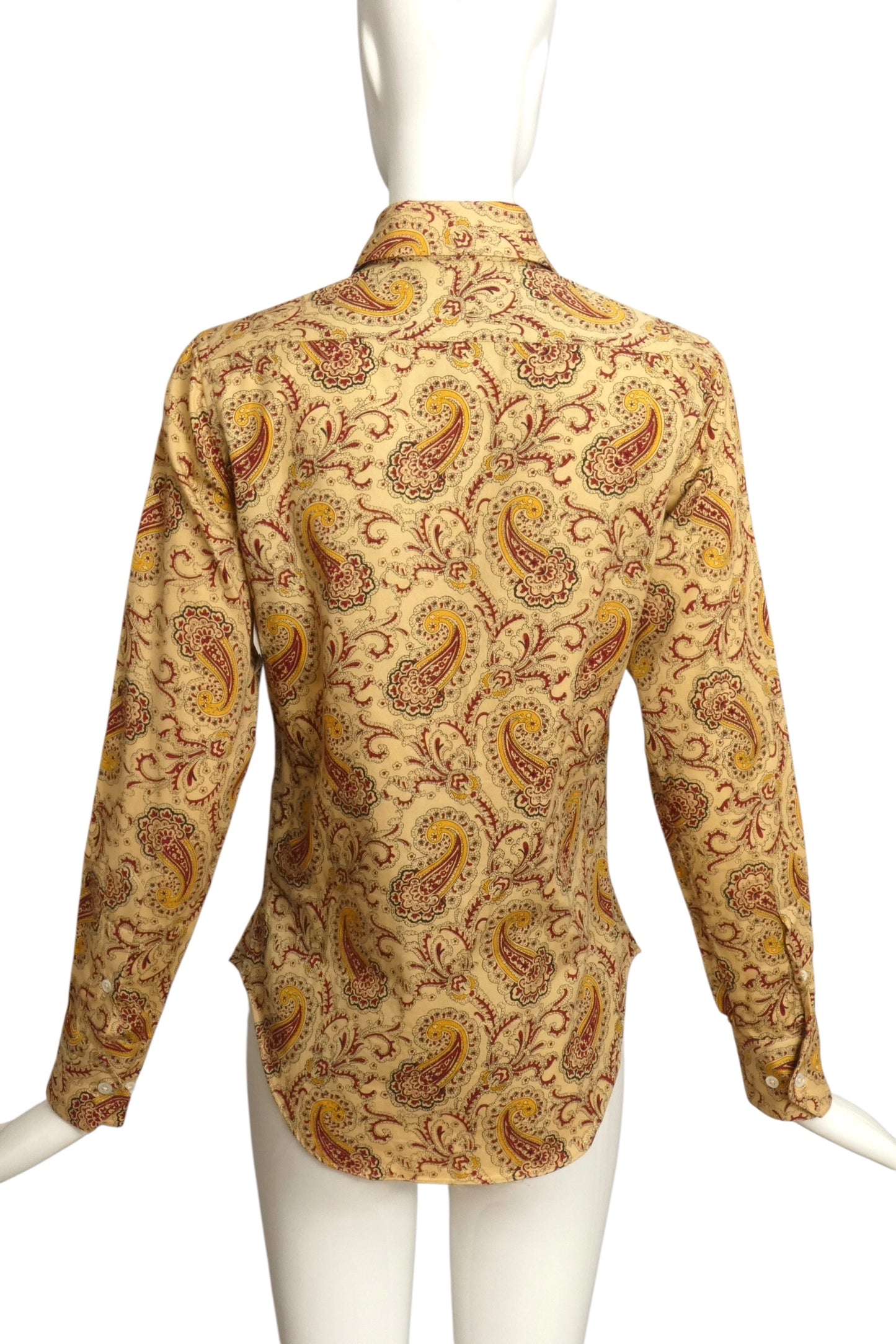 RALPH LAUREN- 1970s Paisley Print Blouse, Size 4
