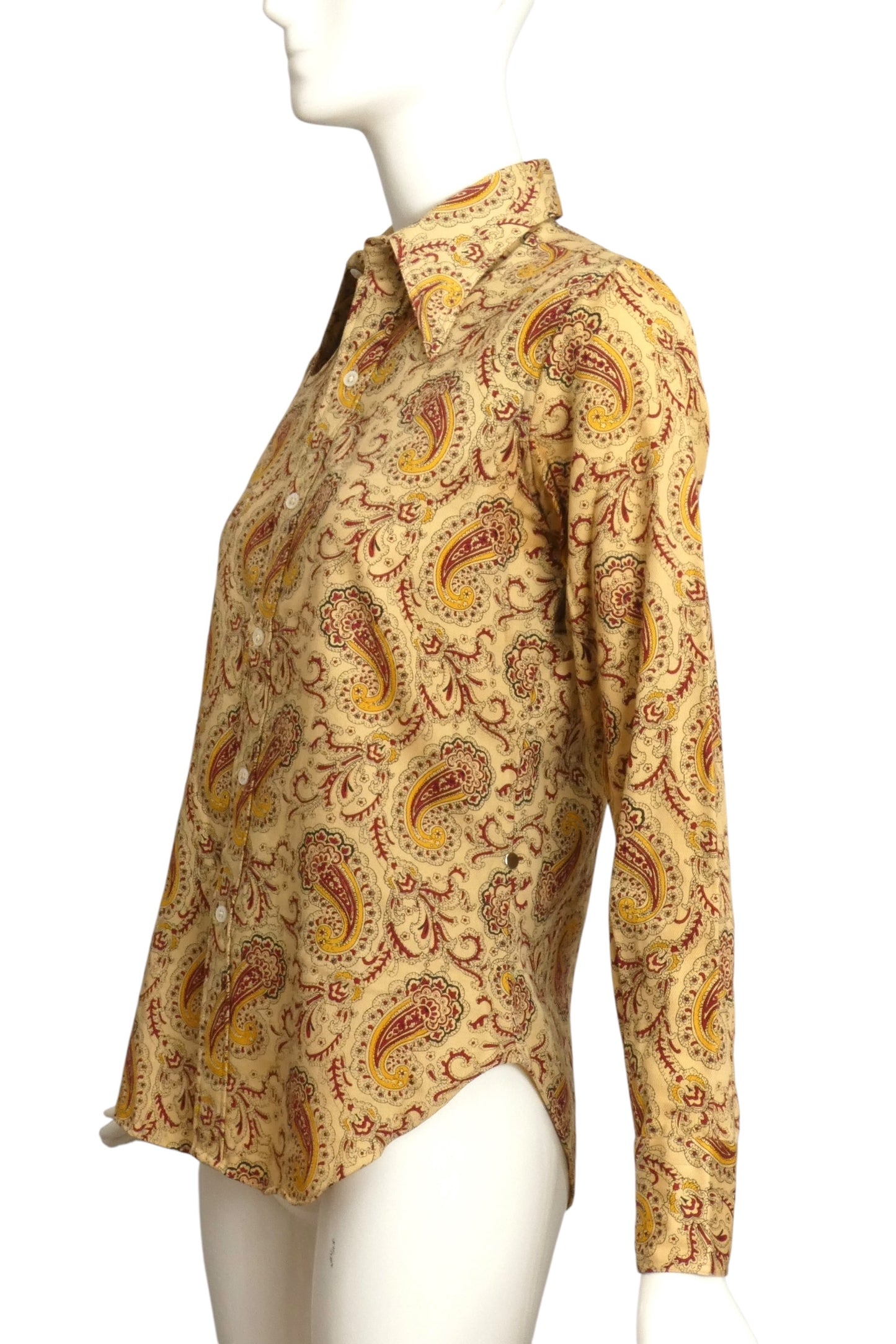 RALPH LAUREN- 1970s Paisley Print Blouse, Size 4