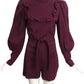 1970s Burgundy Knit Ruffled Romper, Size 6