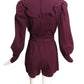 1970s Burgundy Knit Ruffled Romper, Size 6