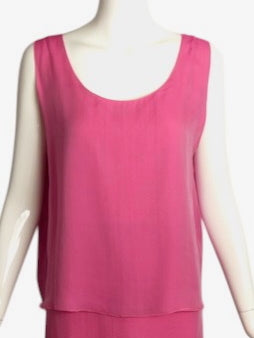 CHANEL- 2001 Pink Chiffon Shell, Size 10