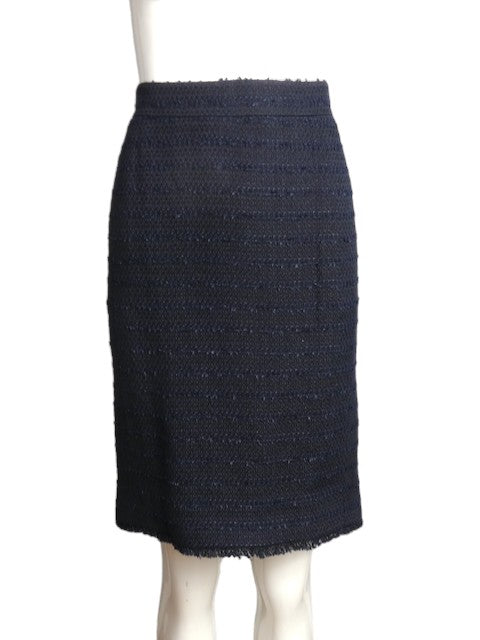 CHANEL- Fall 2007 Navy Tweed Skirt, Size 16