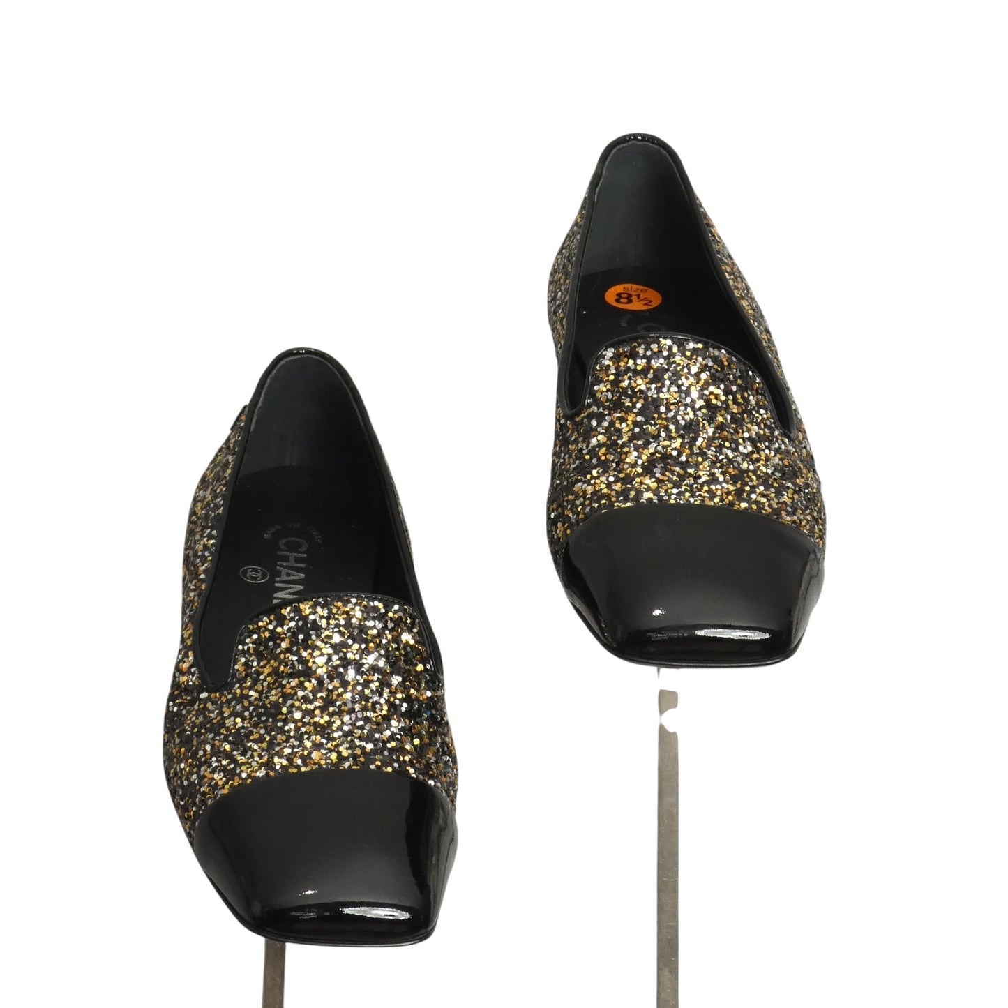 CHANEL- Multi Color Glitter Cap Toe Shoes, Size 38.5