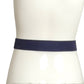 CHANEL- 1980s Navy & Gold Monogram Buckle Belt, Waist 29"