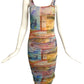 FUZZI- Multi Color Shirred Mesh Dress, Size Small