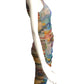 FUZZI- Multi Color Shirred Mesh Dress, Size Small