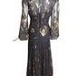 PAULINE TRIGERE- AS IS 1980s Metallic Chiffon Gown, Size 6