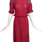 1970s Raspberry Knit Dress, Size 8