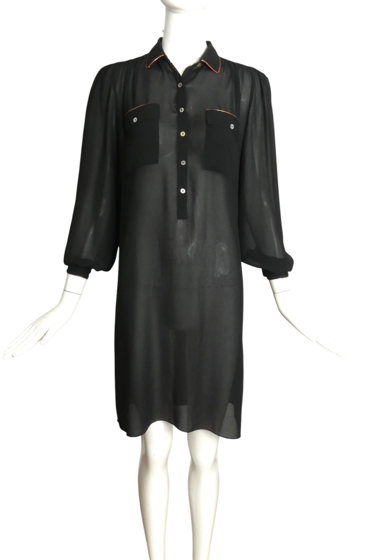 PIERRE CARDIN BOUTIQUE- 1970s Black Knit Dress, Size 4