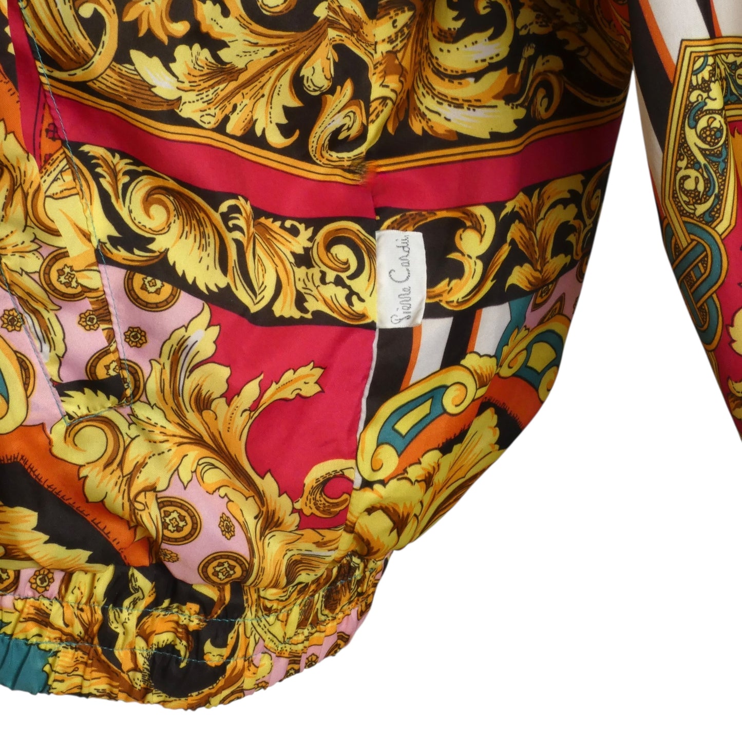 PIERRE CARDIN- 1980s Printed Satin Track Jacket, Size Large