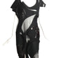 JUNYA WATANABE- 2014 Black Felt & Sequin Cut Out Dress, Size 8