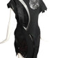 JUNYA WATANABE- 2014 Black Felt & Sequin Cut Out Dress, Size 8