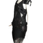 JUNYA WATANABE- 2014 Black Felt & Sequin Cut Out Dress, Size 8