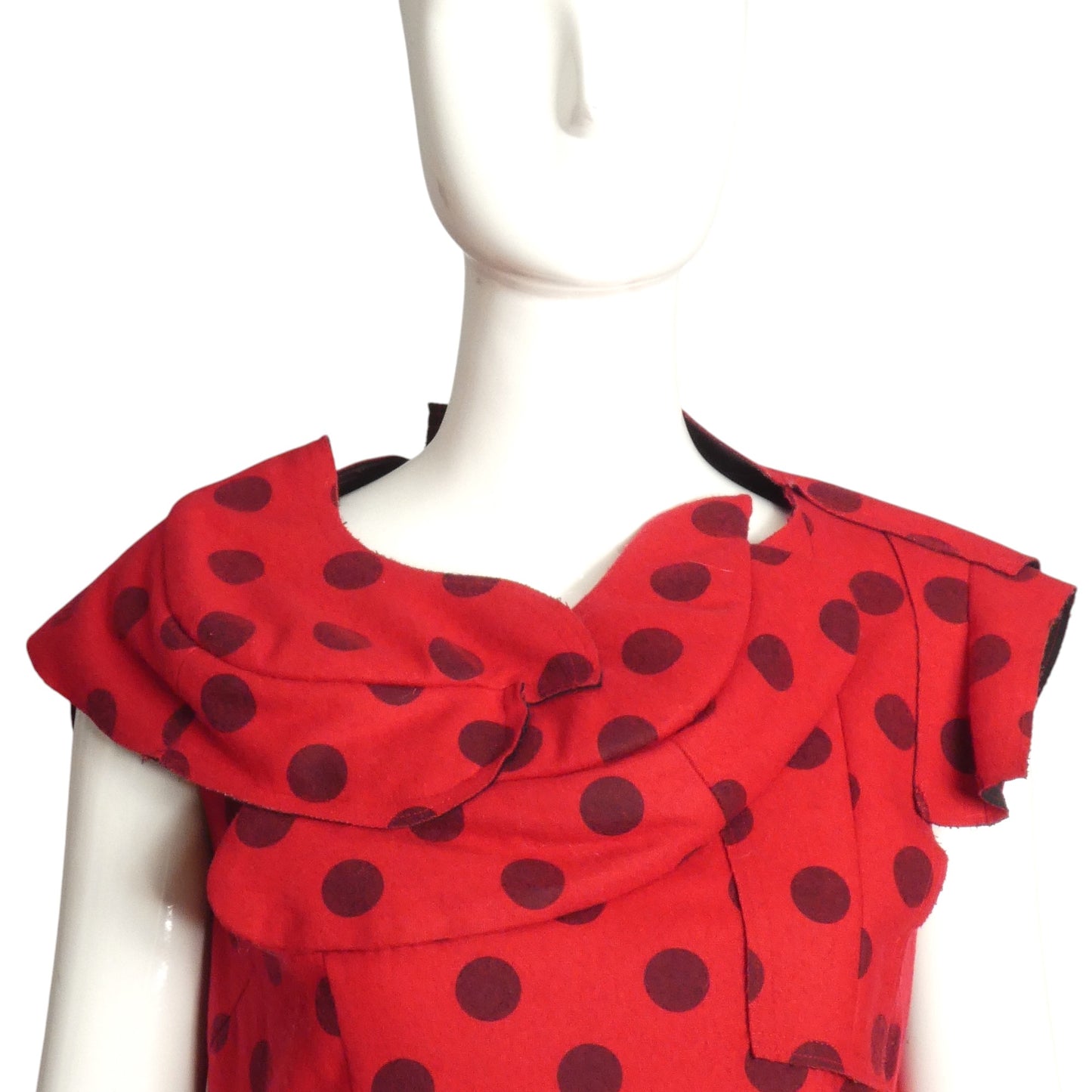 COMME DES GARCONS- 2010 Wool Polka Dot Dress, Size 8