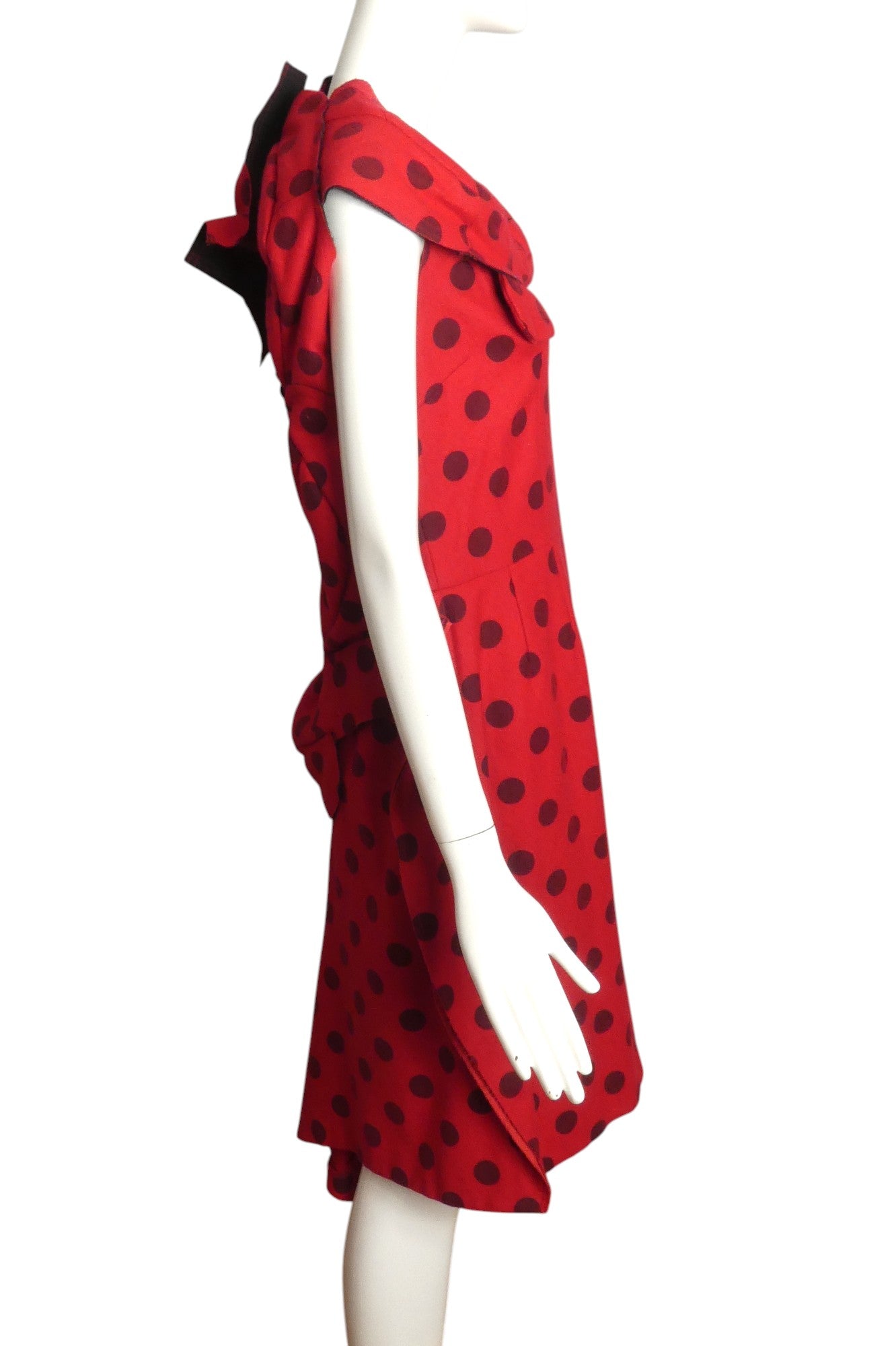 COMME DES GARCONS- 2010 Wool Polka Dot Dress, Size 8