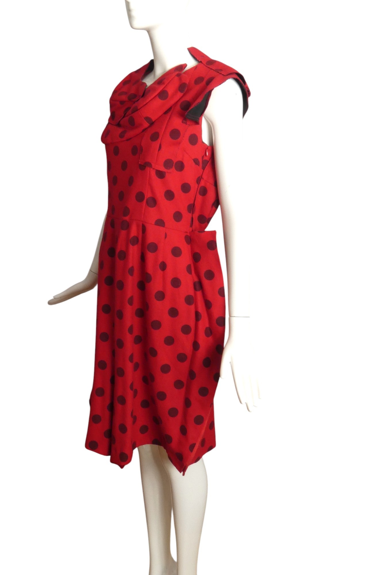 COMME DES GARCONS- 2010 Wool Polka Dot Dress, Size 8