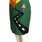 CHEAP & CHIC MOSCHINO- 1990s Green Wool Applique Skirt, Size 6