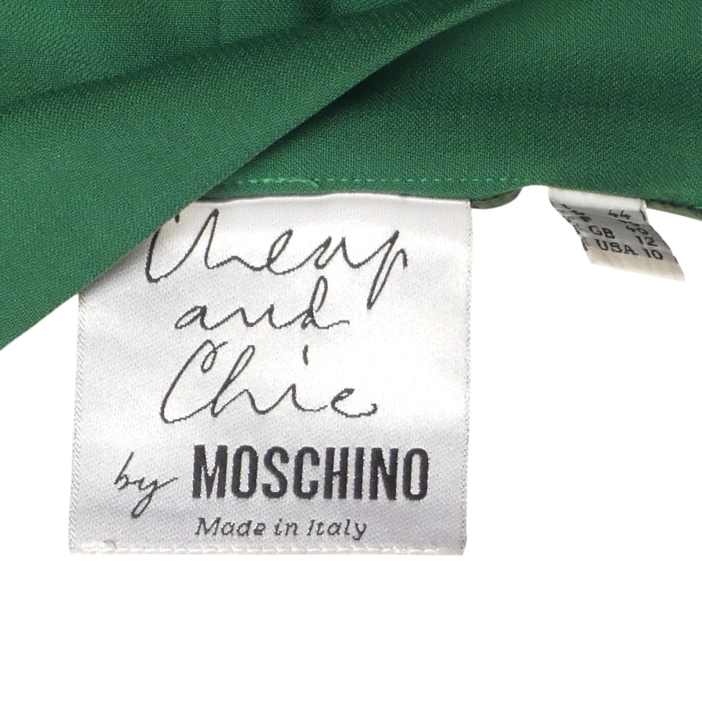 CHEAP & CHIC MOSCHINO- 1990s Green Wool Applique Skirt, Size 6