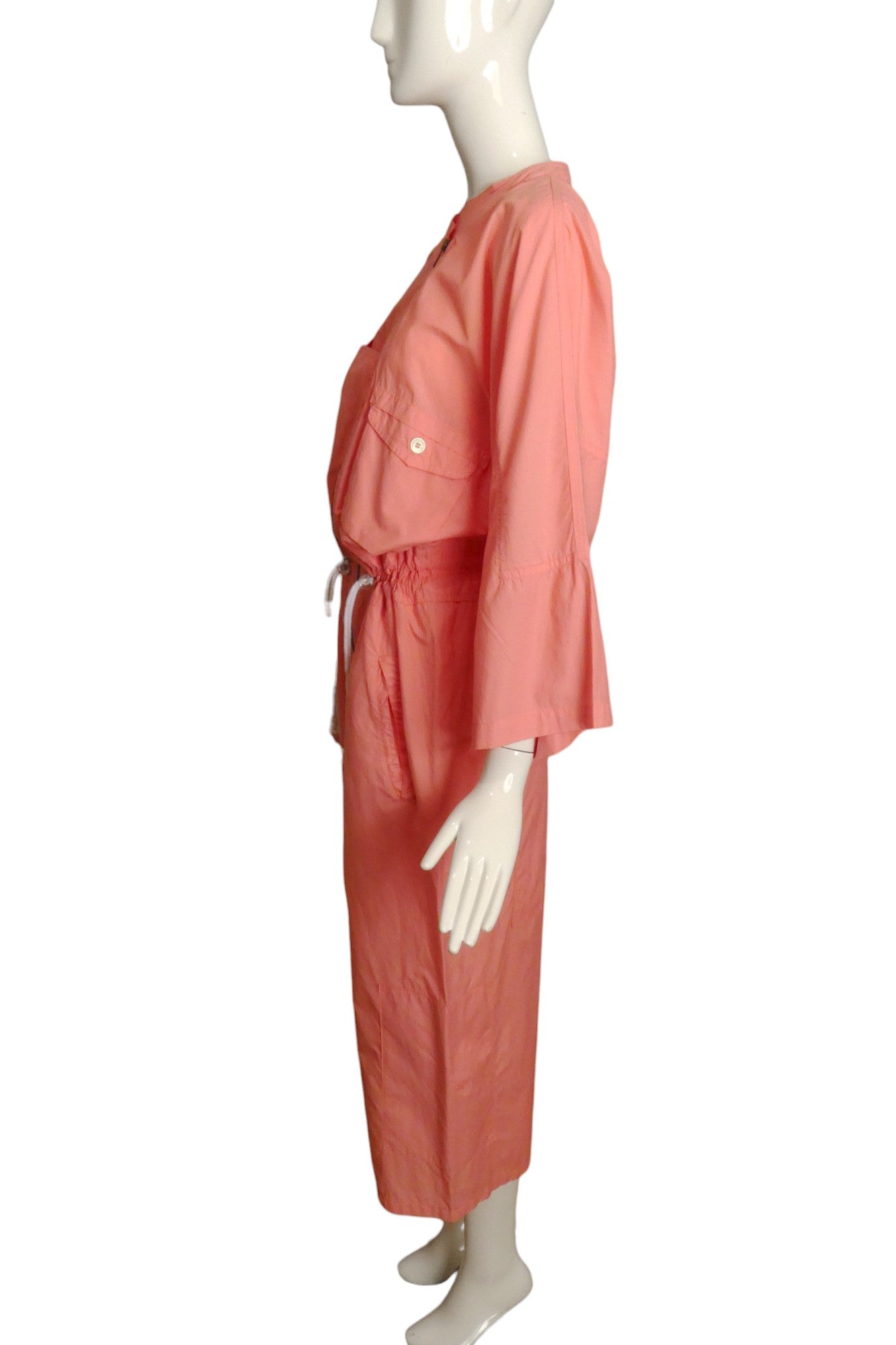 1980s Peach Cotton Jumpsuit, Size 12