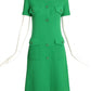PIERRE BALMAIN- 1960s Green Wool Knit Dress, Size 4