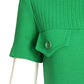 PIERRE BALMAIN- 1960s Green Wool Knit Dress, Size 4