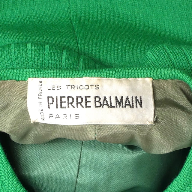 PIERRE BALMAIN- 1960s Green Wool Knit Dress, Size 4