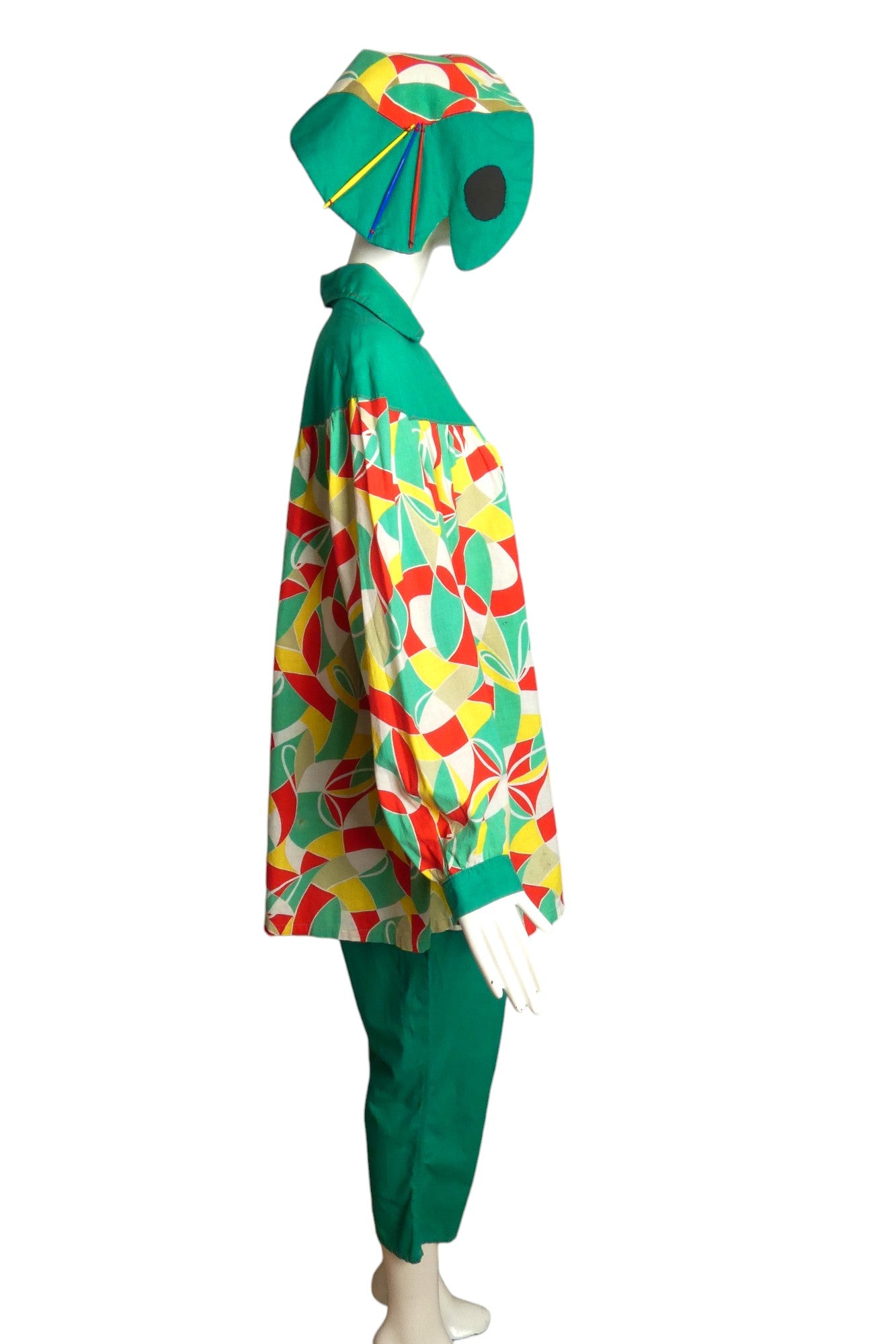 1940s 3pc Painters Smock Ensemble, Size 10