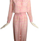 COURREGES- 1990s Pink & White Silk Jumpsuit, Size 6