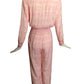 COURREGES- 1990s Pink & White Silk Jumpsuit, Size 6