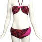 1960s 2pc Multi Color Cotton Swimsuit, Size 10