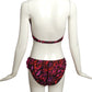 1960s 2pc Multi Color Cotton Swimsuit, Size 10