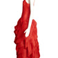 HALSTON- 1981 Red Silk Gazar Petal Gown, Size 8