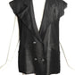 CHLOE- 1980s Black Silk Organza Blouse, Size 8