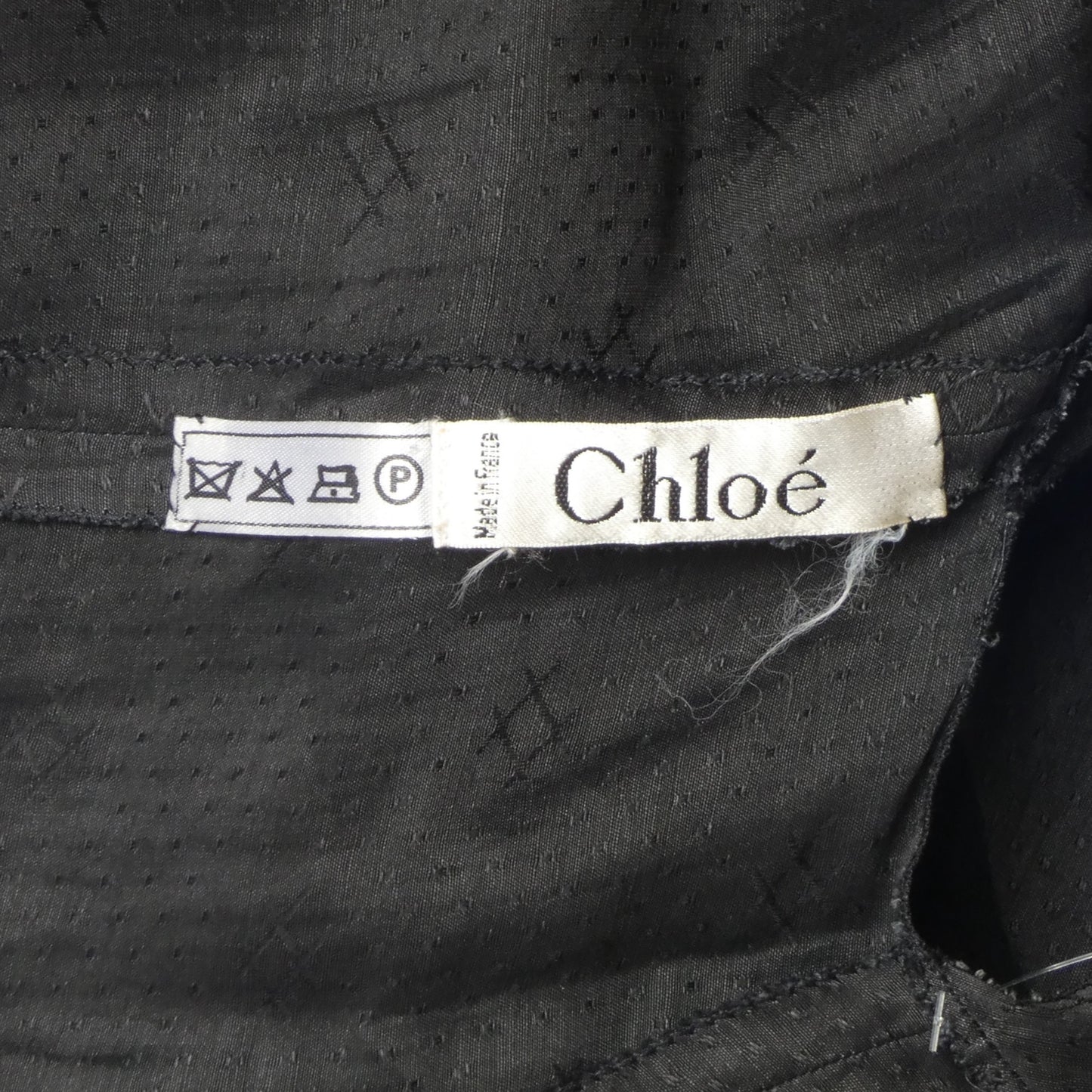 CHLOE- 1980s Black Silk Organza Blouse, Size 8