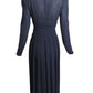 CHANEL BOUTIQUE- 1980s Navy Pleated Chiffon Dress, Size 12