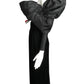 TAN GIUDICELLI- 1980s Black Velvet & Taffeta Gown, Size 2