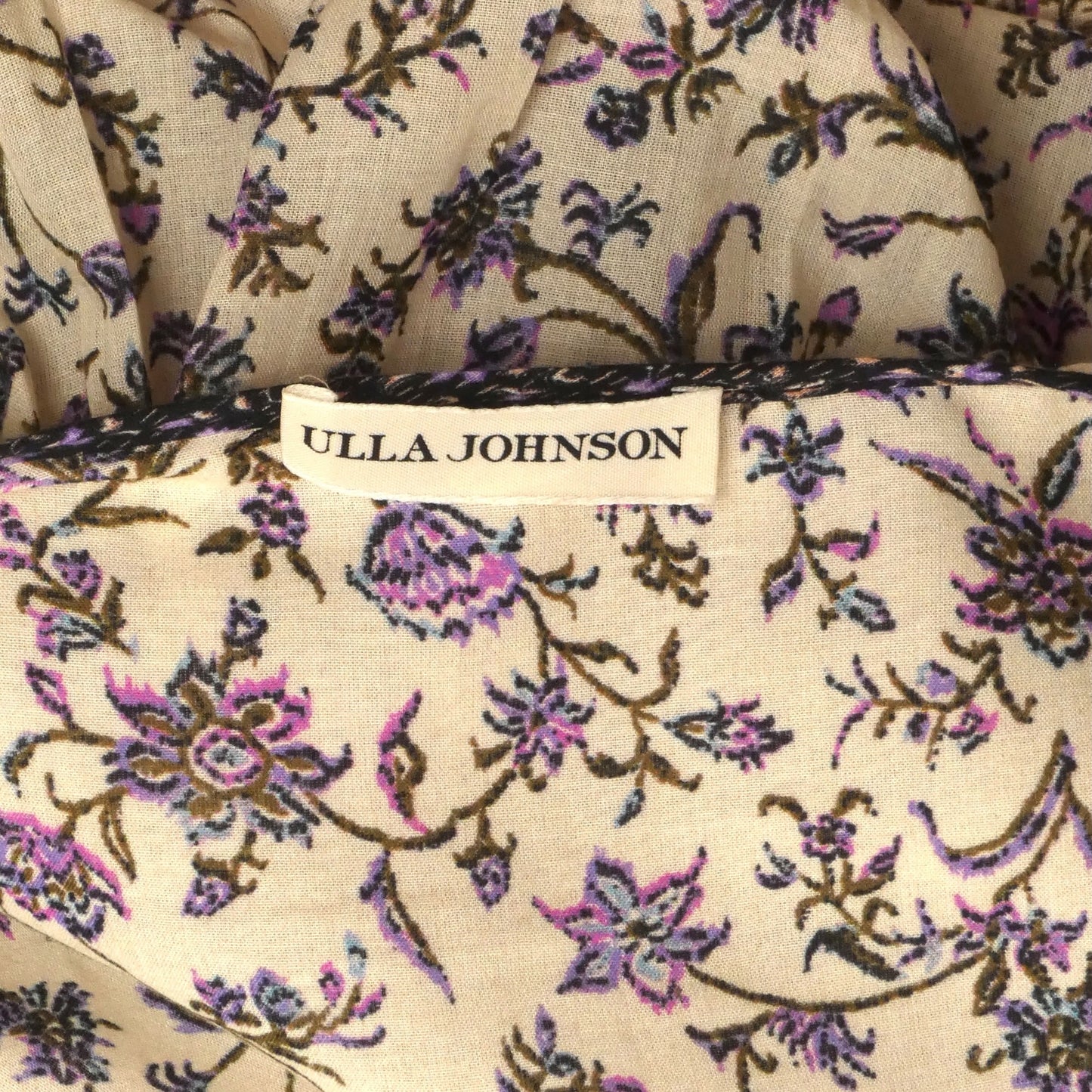 ULLA JOHNSON- Fabric Block Floral Dress, Size 8