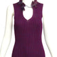 YVES SAINT LAURENT- 1980s Purple Sweater Vest w/ Feathers, Size 4